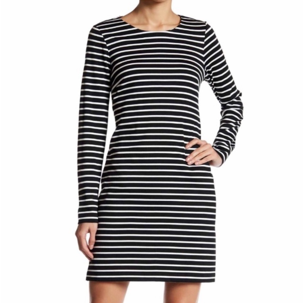 1. State True Romance Black & White Striped Dress SZ M NWT